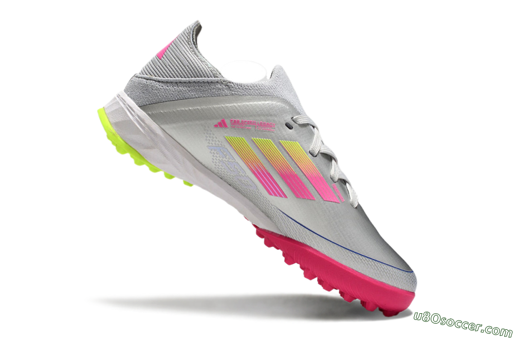 Adidas F50 Elite TF Artificial Turf Soccer Shoes - Silver/Pink/Yellow 4