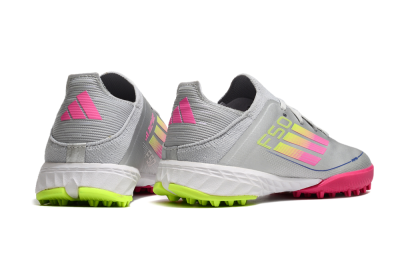Adidas F50 Elite TF Artificial Turf Soccer Shoes - Silver/Pink/Yellow