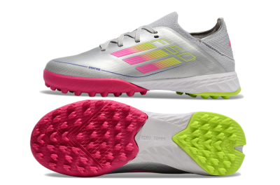 Adidas F50 Elite TF Artificial Turf Soccer Shoes - Silver/Pink/Yellow