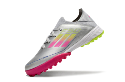 Adidas F50 Elite TF Artificial Turf Soccer Shoes - Silver/Pink/Yellow
