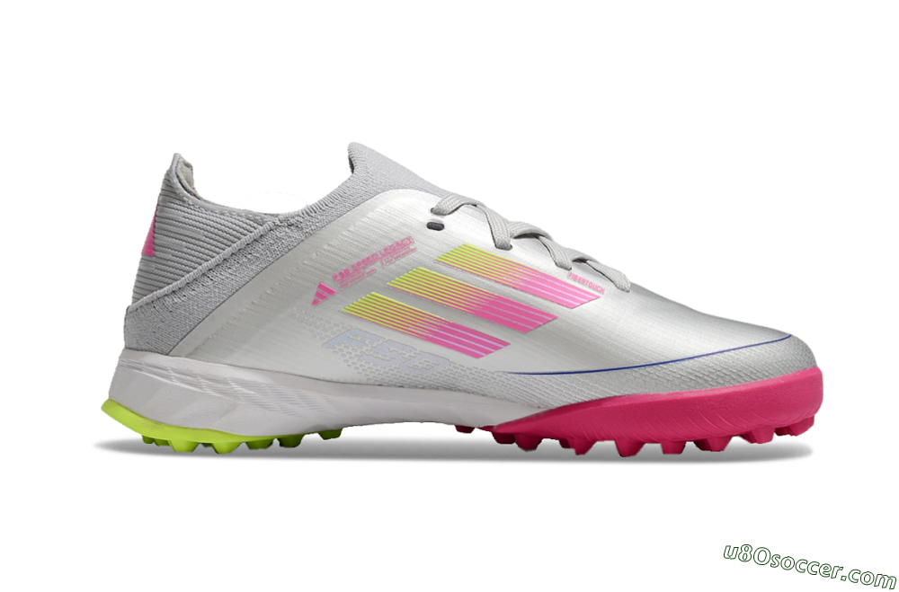 Adidas F50 Elite TF Artificial Turf Soccer Shoes - Silver/Pink/Yellow 6