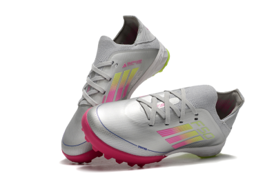 Adidas F50 Elite TF Artificial Turf Soccer Shoes - Silver/Pink/Yellow