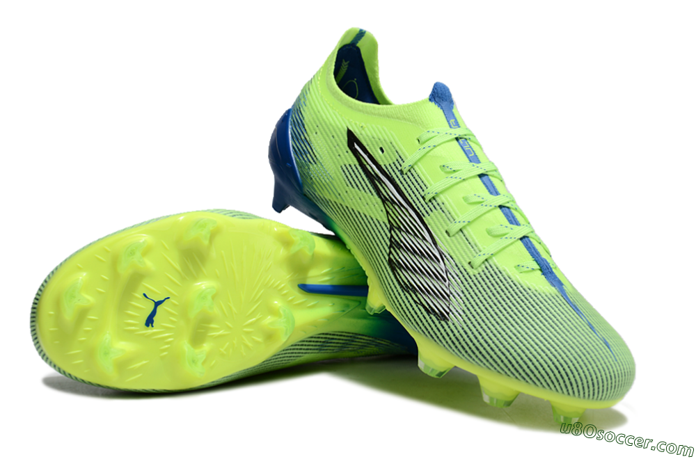 Puma Ultra Ultimate FG Firm Ground Soccer Cleats - Yellow/White/Blue 3