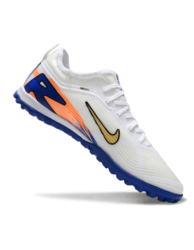 Nike Air Zoom Mercurial Vapor 16 Elite TF Artificial Turf Soccer Shoes - White/Gold/Orange/Blue