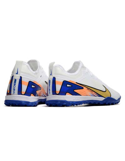 Nike Air Zoom Mercurial Vapor 16 Elite TF Artificial Turf Soccer Shoes - White/Gold/Orange/Blue