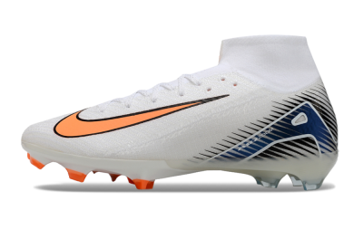 Nike Air Zoom Mercurial Superfly 10 Elite FG Firm Ground Soccer Cleats - White/Orange/Blue