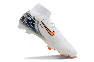 Nike Air Zoom Mercurial Superfly 10 Elite FG Firm Ground Soccer Cleats - White/Orange/Blue