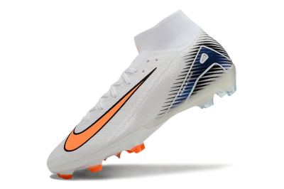 Nike Air Zoom Mercurial Superfly 10 Elite FG Firm Ground Soccer Cleats - White/Orange/Blue