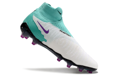 Nike Phantom GX Elite AG Artificial Grass Soccer Cleats - White/Black/Jade/Purple