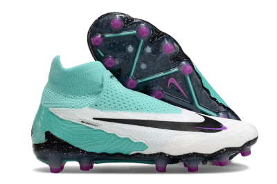 Nike Phantom GX Elite AG Artificial Grass Soccer Cleats - White/Black/Jade/Purple