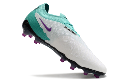 Nike Phantom GX Elite AG Artificial Grass Soccer Cleats - White/Black/Jade/Purple