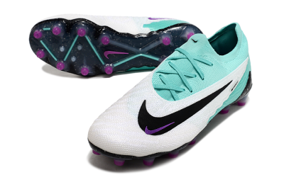 Nike Phantom GX Elite AG Artificial Grass Soccer Cleats - White/Black/Jade/Purple