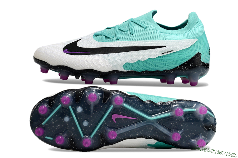 Nike Phantom GX Elite AG Artificial Grass Soccer Cleats - White/Black/Jade/Purple 0