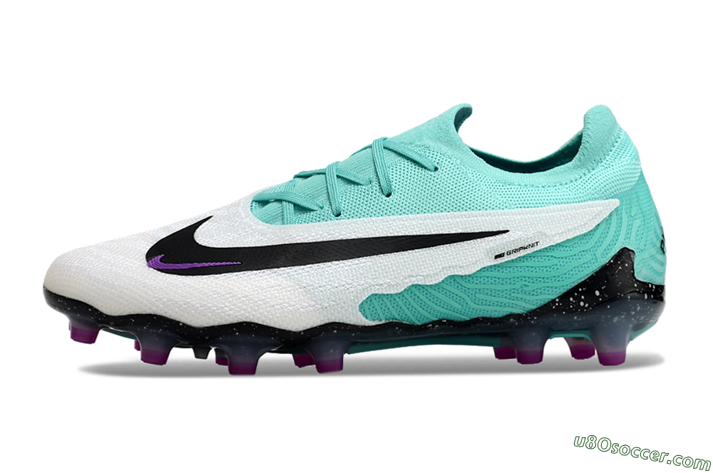 Nike Phantom GX Elite AG Artificial Grass Soccer Cleats - White/Black/Jade/Purple 2