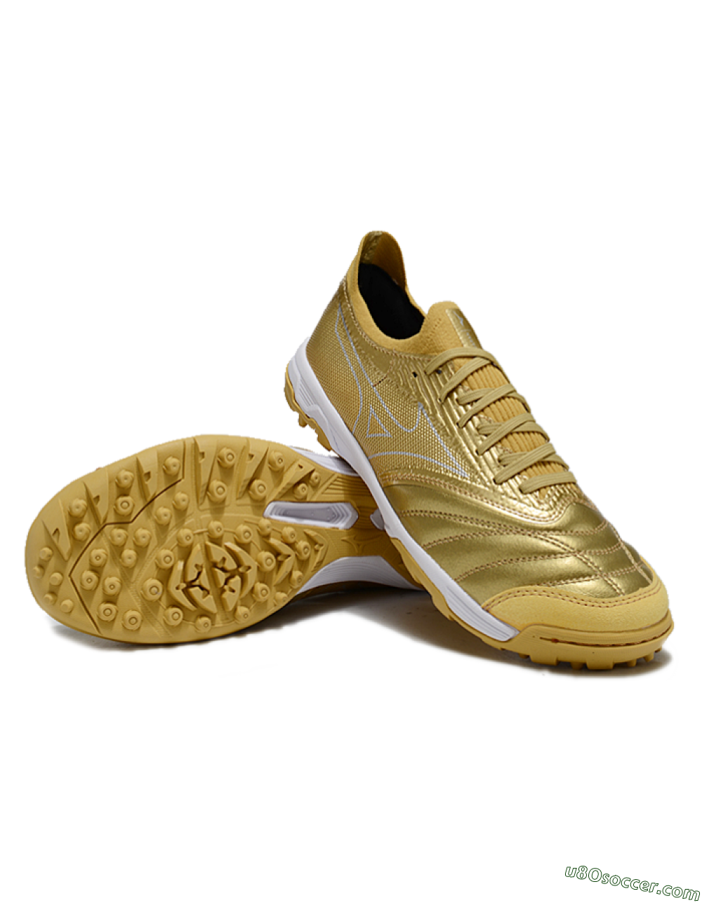 Mizuno Morelia Neo Sala TF Artificial Turf Soccer Shoes - Gold/White 3