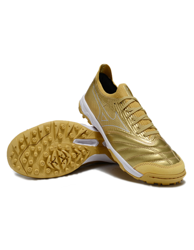 Mizuno Morelia Neo Sala TF Artificial Turf Soccer Shoes - Gold/White