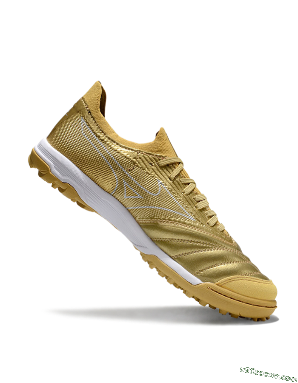 Mizuno Morelia Neo Sala TF Artificial Turf Soccer Shoes - Gold/White 4