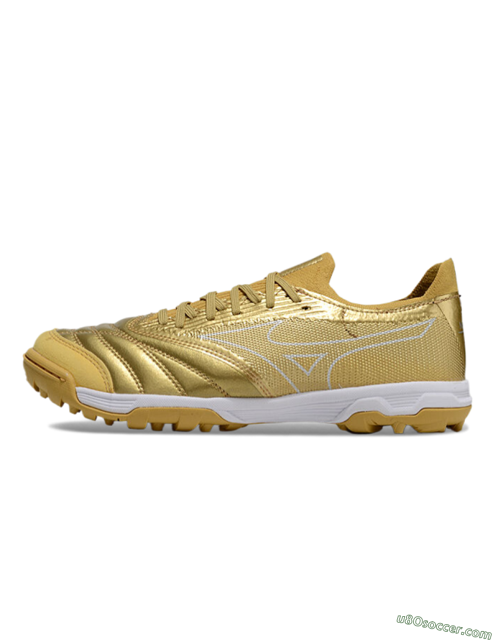 Mizuno Morelia Neo Sala TF Artificial Turf Soccer Shoes - Gold/White 2