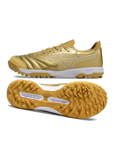 Mizuno Morelia Neo Sala TF Artificial Turf Soccer Shoes - Gold/White