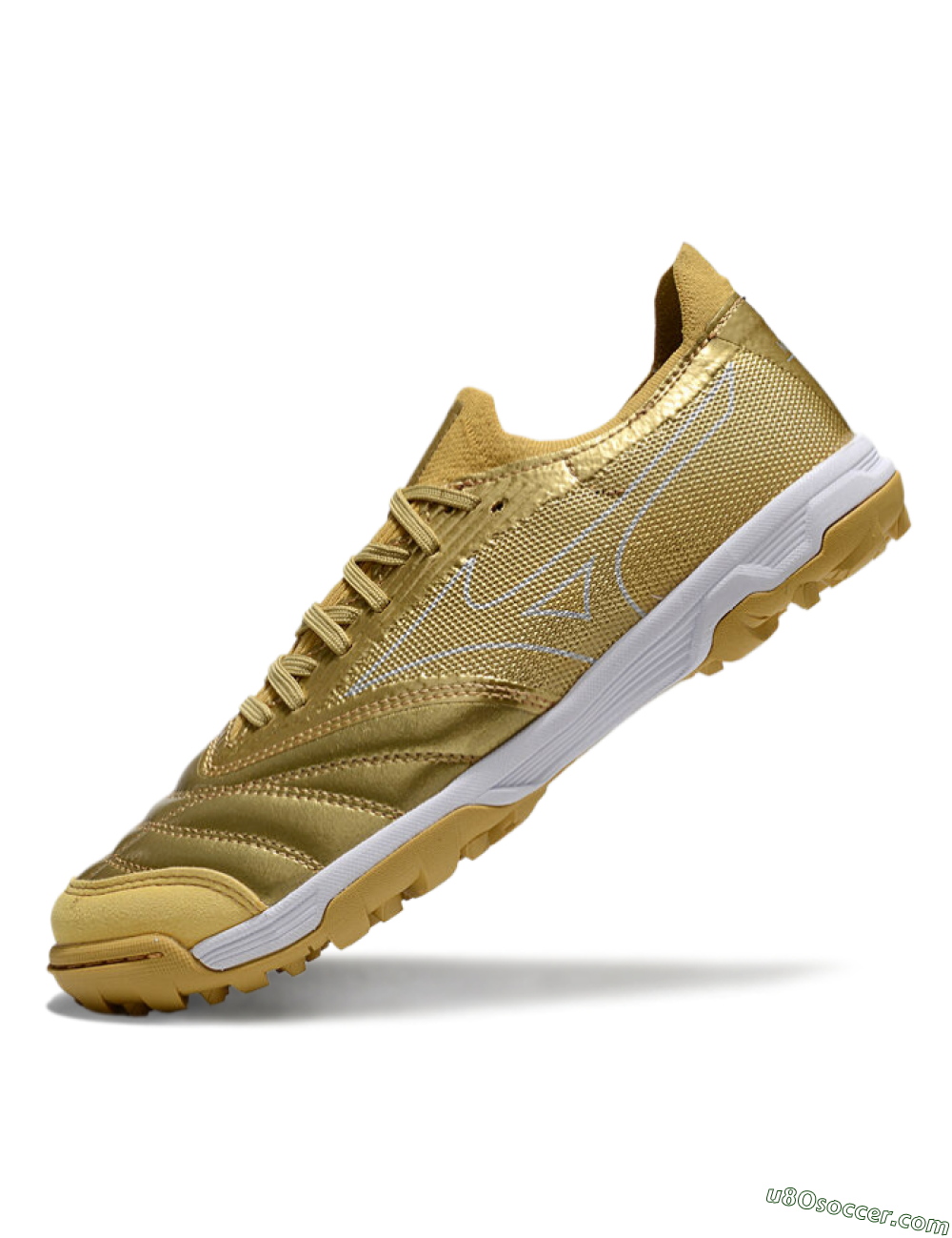 Mizuno Morelia Neo Sala TF Artificial Turf Soccer Shoes - Gold/White 5