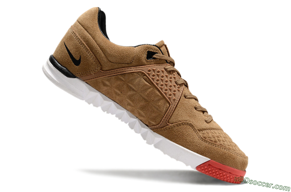 Nike Street Gato IC Indoor & Futsal Soccer Shoes - Brown/Red/White 4