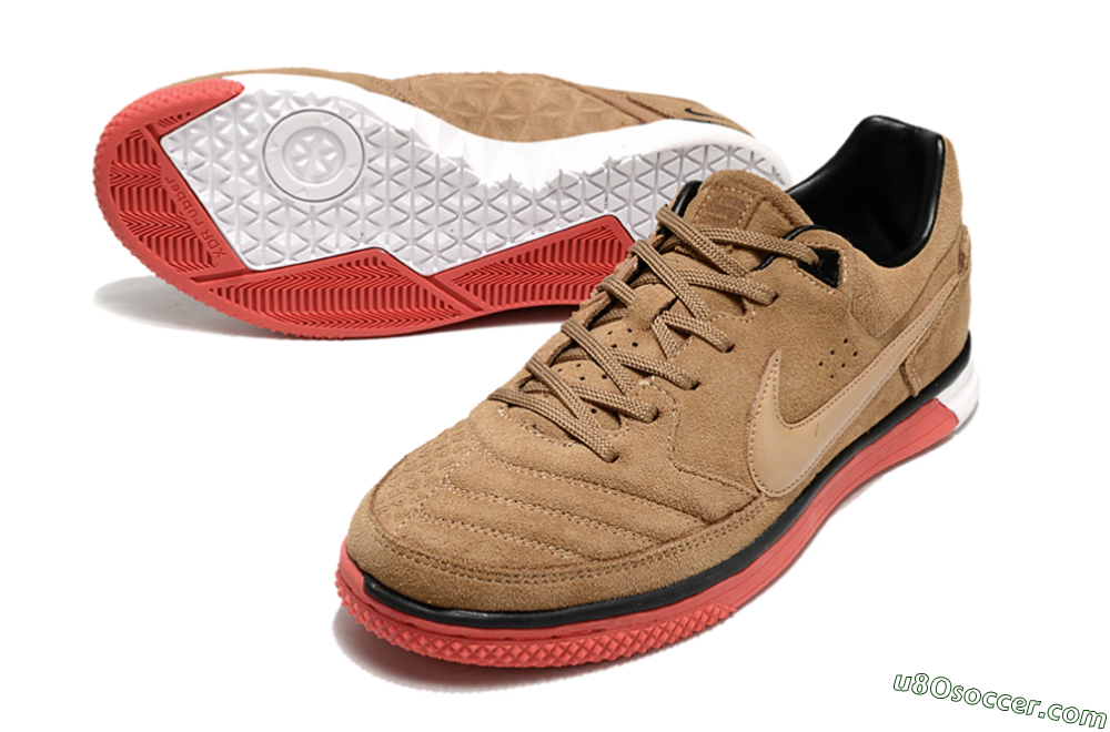 Nike Street Gato IC Indoor & Futsal Soccer Shoes - Brown/Red/White 3