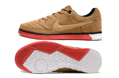 Nike Street Gato IC Indoor & Futsal Soccer Shoes - Brown/Red/White