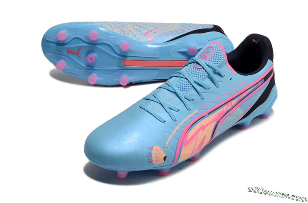 Puma Ultra Ultimate FG Firm Ground Soccer Cleats - Blue/Pink/Black 3