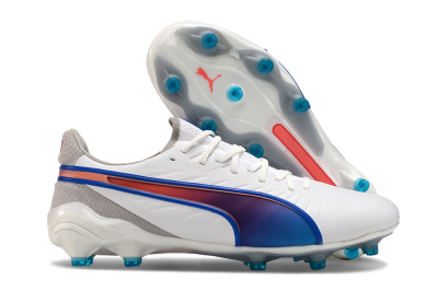 Puma Ultra Ultimate FG Firm Ground Soccer Cleats - White/Blue/Red
