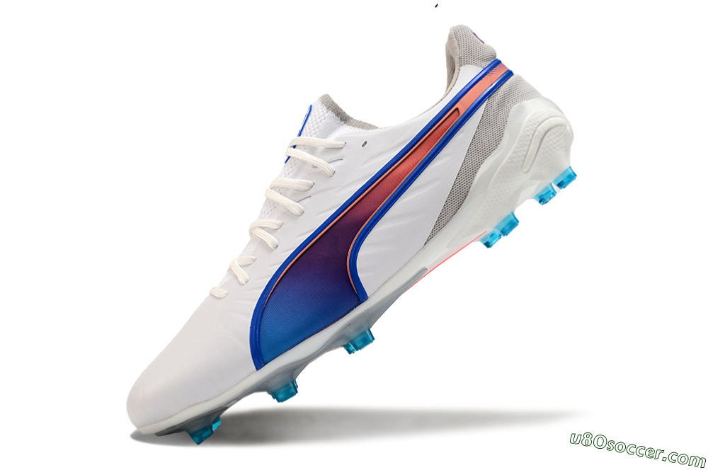 Puma Ultra Ultimate FG Firm Ground Soccer Cleats - White/Blue/Red 5