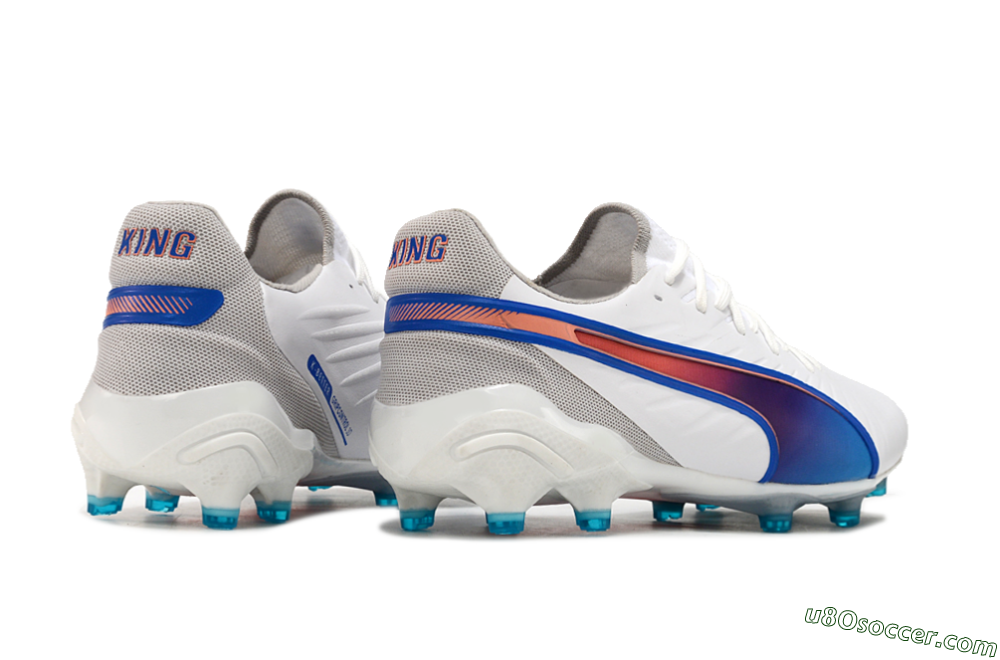 Puma Ultra Ultimate FG Firm Ground Soccer Cleats - White/Blue/Red 6
