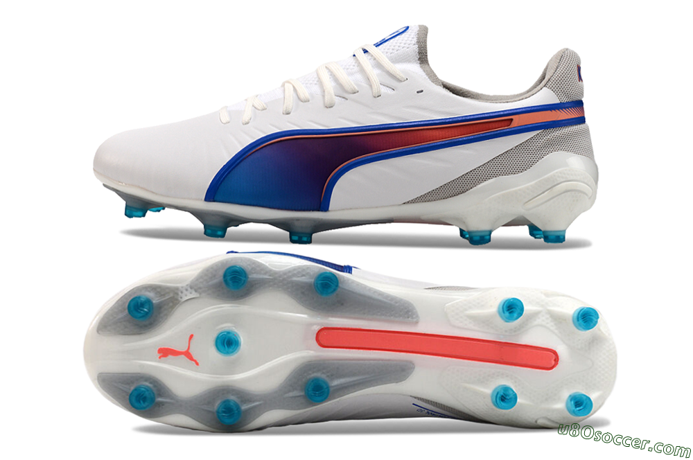 Puma Ultra Ultimate FG Firm Ground Soccer Cleats - White/Blue/Red 0
