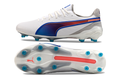 Puma Ultra Ultimate FG Firm Ground Soccer Cleats - White/Blue/Red