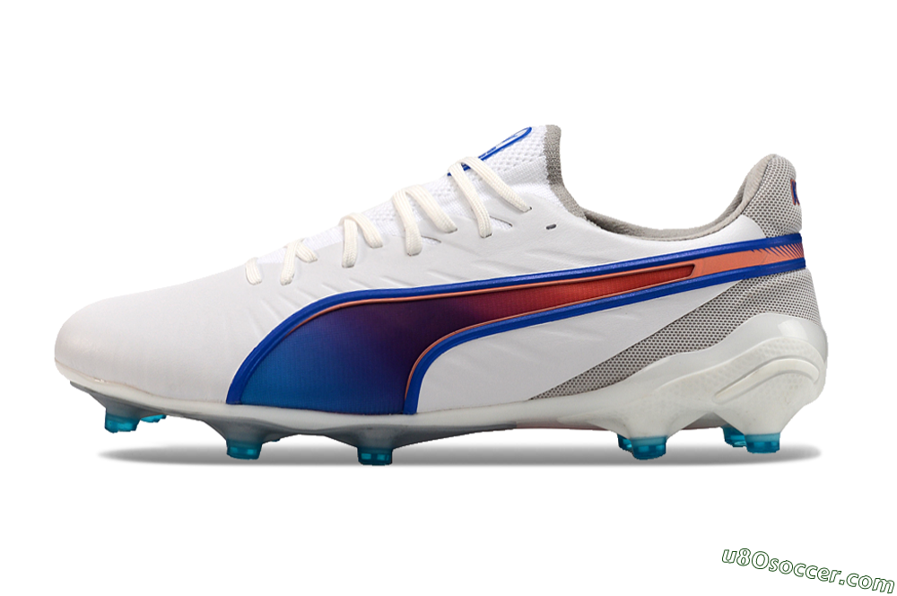 Puma Ultra Ultimate FG Firm Ground Soccer Cleats - White/Blue/Red 2