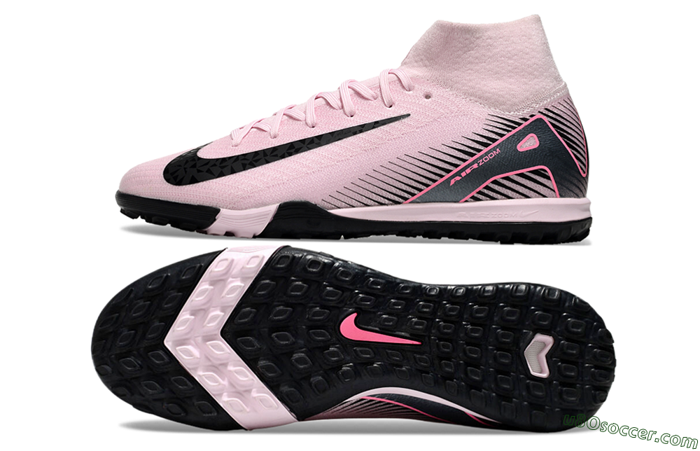 Nike Air Zoom Mercurial Superfly 10 Elite TF Artificial Turf Soccer Shoes - Pink/Black 0