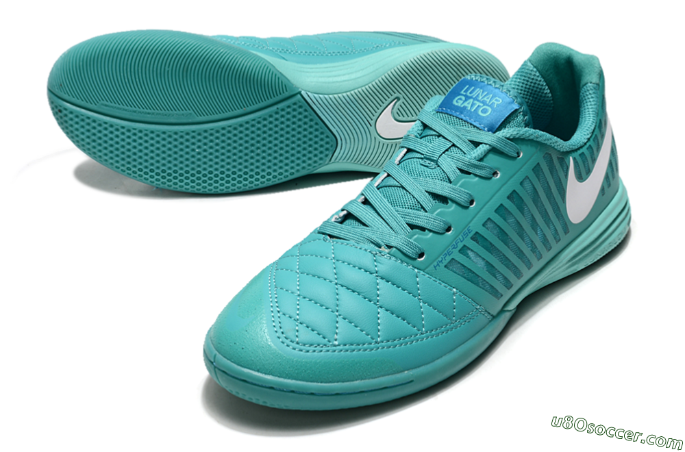 Nike Lunar Gato 2 IC Indoor & Futsal Soccer Shoes - Jade/White 3