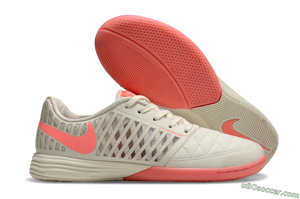 Nike Lunar Gato 2 IC Indoor & Futsal Soccer Shoes - Beige/Pink 1