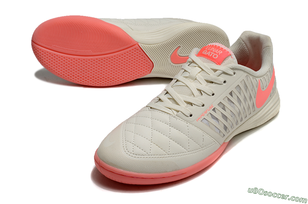 Nike Lunar Gato 2 IC Indoor & Futsal Soccer Shoes - Beige/Pink 3