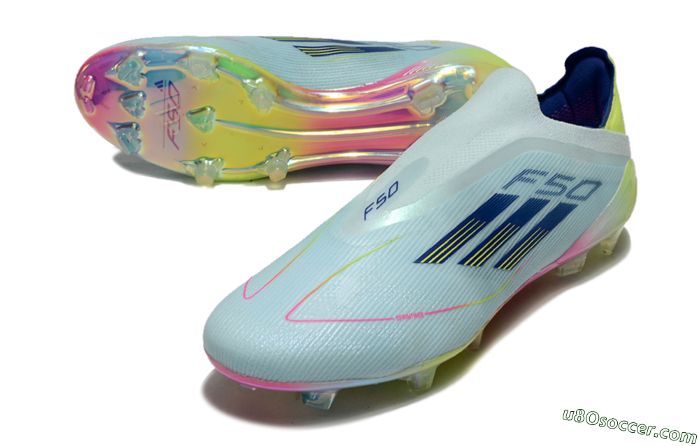 Adidas F50 Elite Laceless FG Firm Ground Soccer Cleats - Jade/Blue/Yellow 3