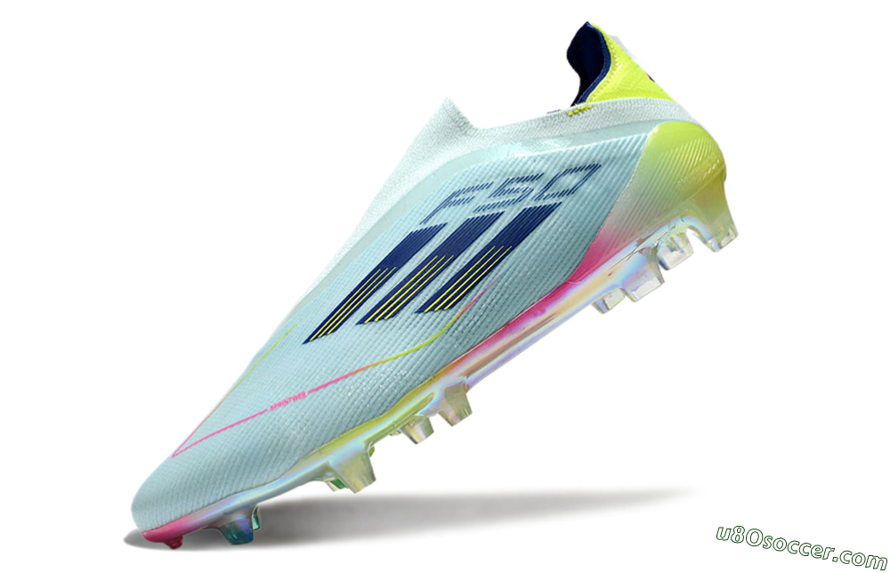 Adidas F50 Elite Laceless FG Firm Ground Soccer Cleats - Jade/Blue/Yellow 5