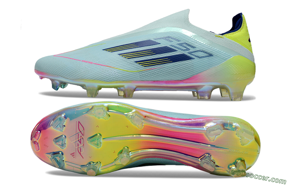 Adidas F50 Elite Laceless FG Firm Ground Soccer Cleats - Jade/Blue/Yellow 0