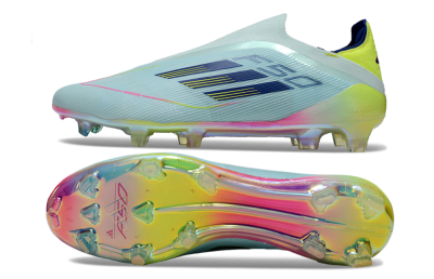 Adidas F50 Elite Laceless FG Firm Ground Soccer Cleats - Jade/Blue/Yellow