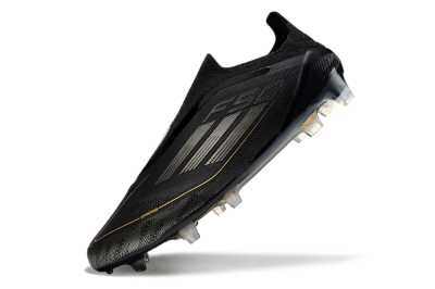 Adidas F50 Elite Laceless FG Firm Ground Soccer Cleats - Black/Silver/Gold