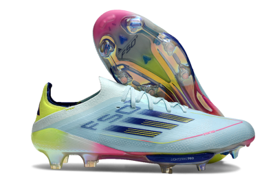 Adidas F50+ Lightstrike Pro FG Firm Ground Soccer Cleats - Jade/Blue/Yellow