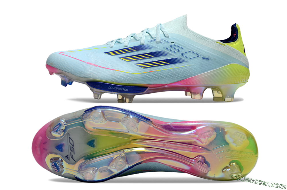 Adidas F50+ Lightstrike Pro FG Firm Ground Soccer Cleats - Jade/Blue/Yellow 0