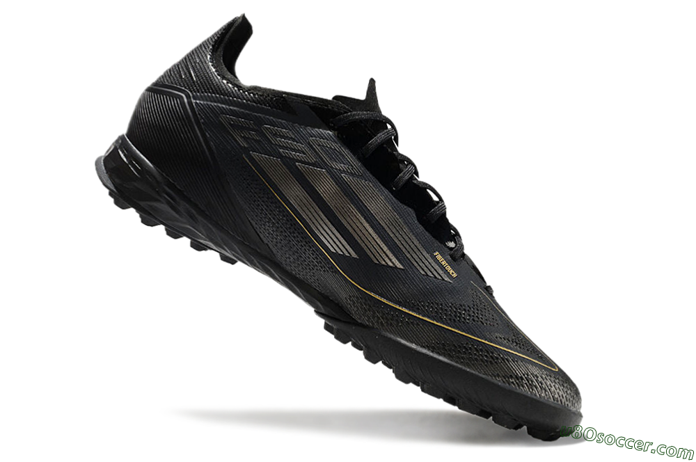 Adidas F50 Pro TF Artificial Turf Soccer Shoes - Black/Silver/Gold 4