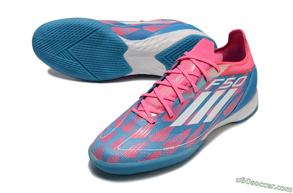 Adidas F50 Pro IC Indoor & Futsal Soccer Shoes - Blue/Red/White 3
