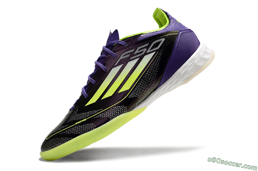 Adidas F50 Pro IC Indoor & Futsal Soccer Shoes - Purple/Yellow/White 5