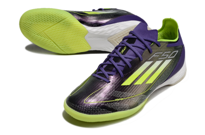 Adidas F50 Pro IC Indoor & Futsal Soccer Shoes - Purple/Yellow/White