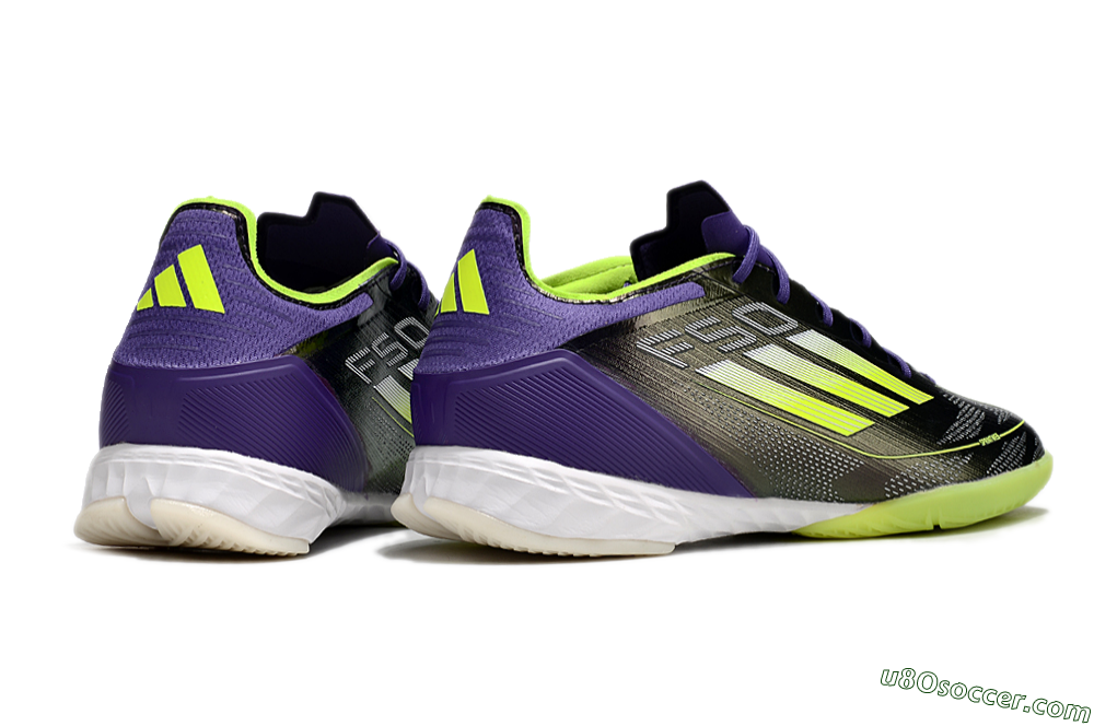 Adidas F50 Pro IC Indoor & Futsal Soccer Shoes - Purple/Yellow/White 6